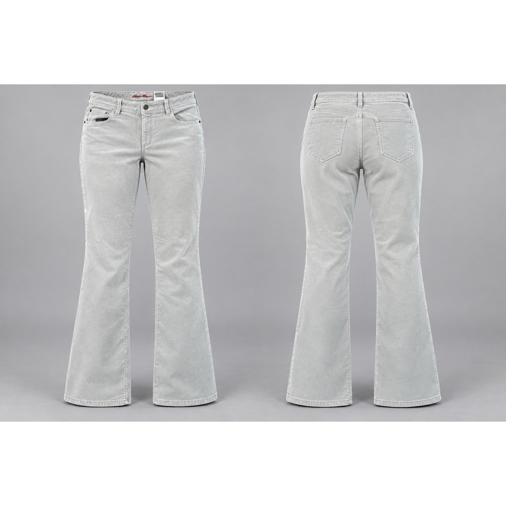 Eddie Bauer CORDUROY PANTS Womens 16x30 Gray GREEN Bootcut PLUS